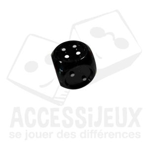 Dé tactile 6 faces 2,5cm noir