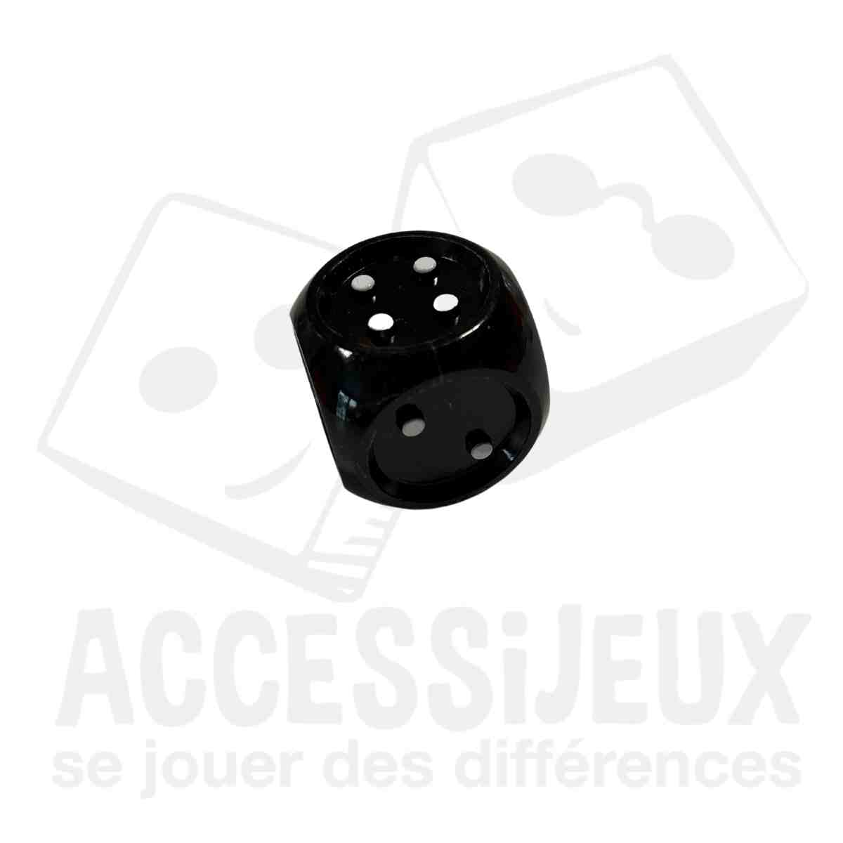 Dé tactile 6 faces 2,5cm noir