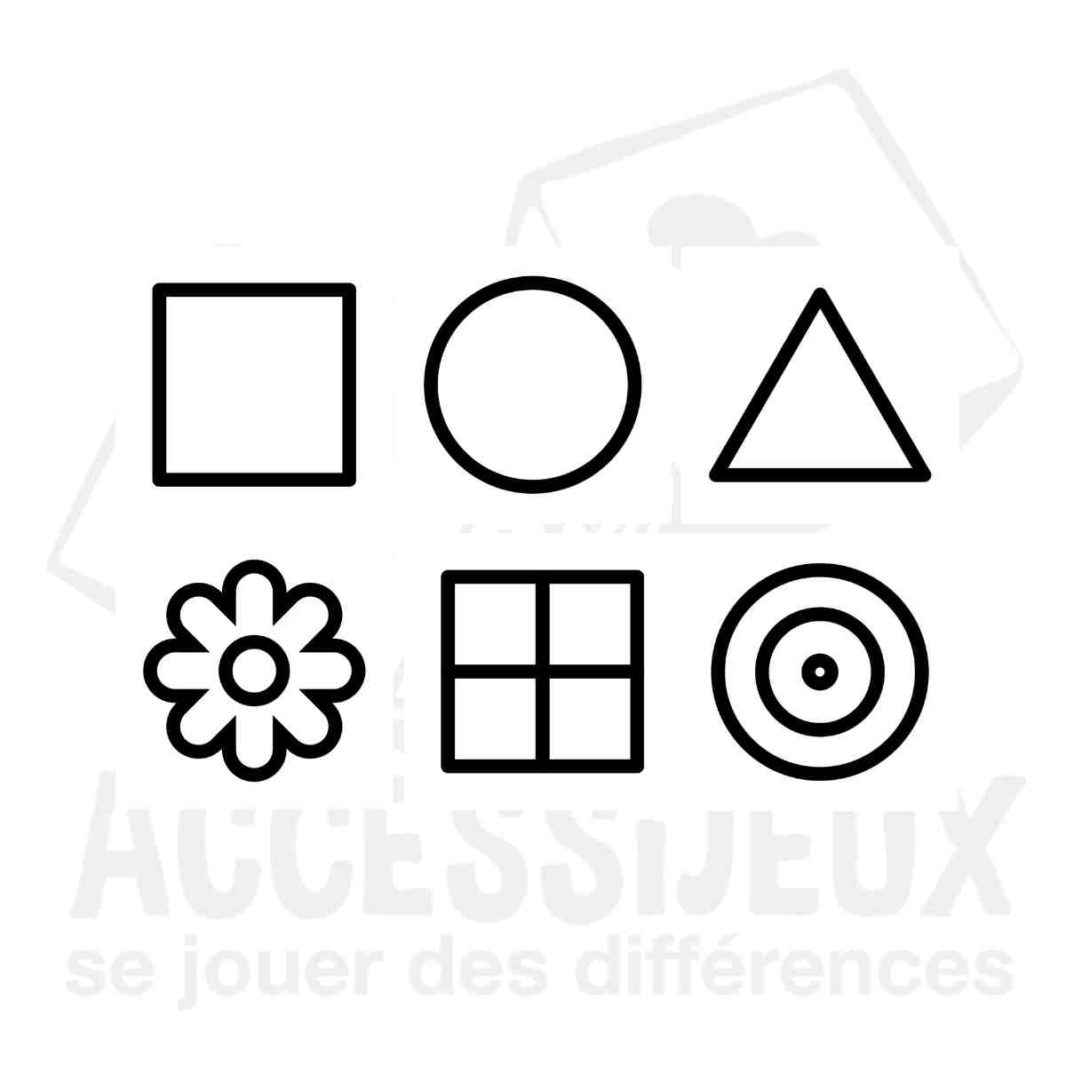Stickers en relief mixte (carré, rond, triangle, fleur, fenêtre, cible)
