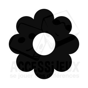 Stickers en relief forme fleur pleine (rose)